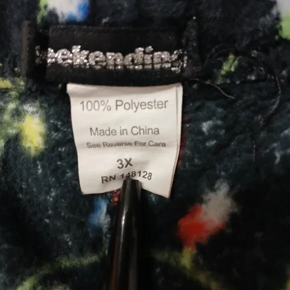 UGC Weekending Black Christmas light lounge pants size 3x - Picture 3 of 8